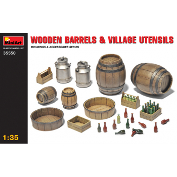 Diorama Akcesoria Wooden Barrels + Village Ustensils